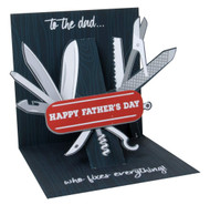 Up With Paper Pop-Up Treasures Greeting Card - Dad Fixes Everything