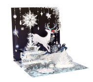 3D Christmas Greeting Card Gift Card Holder - Reindeer Silhouette