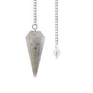 Natural Grey Aventurine Crystal Gemstone Rock Pendulum - Grey Color - Hexagonal Pointed, Dowsing, Divination, Reiki Charged, Chakra Healing