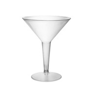 Party Essentials N81021 Plastic Two Piece 8-Ounce Martini Glasses/Party Cups, Clear, 10 Count