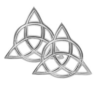 Altar Tile Silver Plated Cut - 2 Pack - 3 Inches (Triquetra)