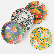 Fruits and Florals Melamine Plates - Set of 4