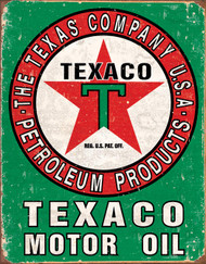 Desperate Enterprises Texaco Motor Oil Weathered Tin Sign, 12.5" W x 16" H