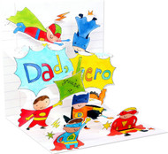 3D Greeting Card - DAD, YOU'RE A HERO! - Father's Day