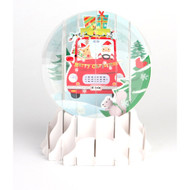 Santa's Shopping Spree Pop-Up Snow Globe Christmas Card