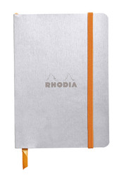 Rhodia Rhodiarama SoftCover Notebook - 72 Dots Sheets - 4 x 5 1/2 - Silver Cover