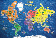 Replogle Peel & Stick Kid's World Map Large, Dark Blue 42x30 Inches