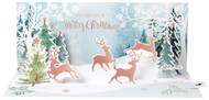 Up With Paper Pop-Up Panoramics Greeting Card - Prancing Reindeer