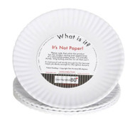 "What Is It?" LARGER SIZE 11-inch Reusable White Dinner Plate, Melamine, Set of 4