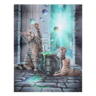 Canvas Art Print by Lisa Parker Kittens "Hubble Bubble" Wood Frame Wall Plaque 10x7.5 Inches