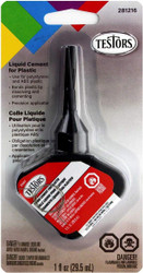 Testors Liquid Cement for Plastic 1oz PrecisionTip, Black (TES281216)