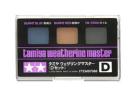 Tamiya Weathering Master Pigment D Set - Burnt Blue / Burnt Red / OIL Stain