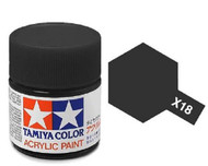 Tamiya Models X-18 Mini Acrylic Semi Gloss Paint, Black 10ml