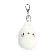 Aurora Playful Molang Keychain Stuffed Animal - Endearing Charm Design - White 4 Inches