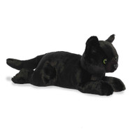 Aurora Adorable Flopsie Twilight Cat Stuffed Animal - Playful Ease - Timeless Companions - Black 12 Inches