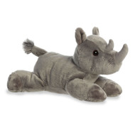 Aurora Adorable Flopsie Rodney Rhino Stuffed Animal - Playful Ease - Timeless Companions - Gray 12 Inches