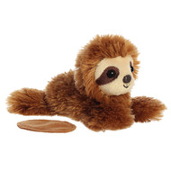 Aurora Adorable Shoulderkins Sam Sloth Stuffed Animal - On-The-Go Fun - Interactive Play - Brown 6 Inches