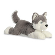 Aurora Adorable Grand Flopsie Shadow Husky Stuffed Animal - Playful Ease - Timeless Companions - Gray 16.5 Inches