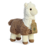 Aurora Eco-Friendly Eco Nation Two -Tone Alpaca Stuffed Animal - Environmental Consciousness - Recycled Materials - Brown 11 Inches