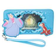 Loungefly Disney Cinderella Lenticular Princess Series Zip Around Wristlet Wallet