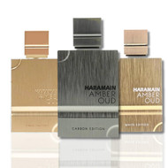 Al Haramain Amber Oud Gold Edition, Carbon Edition & White Editon Amazing Collection EDP - 60ML (2.0 Oz). (Collection)