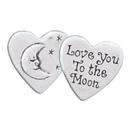Basic Spirit Pocket Token Coin - Heart Love to Moon Coin - Handcrafted Pewter, Love Gift for Men and Women, Coin Collecting