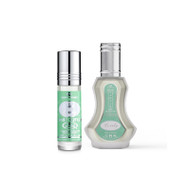 Al Rehab Lovely 2-Piece Set for Unisex (1.18 Oz EDP Spray+0.20 Oz Concentrated Roll On Perfume)