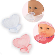 Corolle - Mon Premier Poupon Pacifiers - Set of 2 Pacifiers, fits 12" Dolls, Pink/Clear