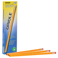 Dixon Oriole Woodcase Pencil, 2.5/F Medium Fine, Yellow Barrel, 12-Pack (12875)