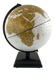 Replogle Milan 12-Inch Diameter Globe, Solid Hard Wood Base and Special Gold and White Designer Globe
