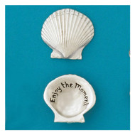 Basic Spirit Pocket Token Coin - Enjoy The Moment Medium Spirit Shell, Handcrafted Lead-Free Pewter