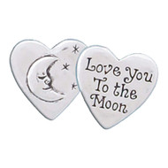 Basic Spirit Pocket Token Coin - Heart Love To Moon, Handcrafted Lead-Free Pewter