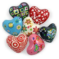 General Gemstone Heart Chime Assorted (1 piece randomly chosen)