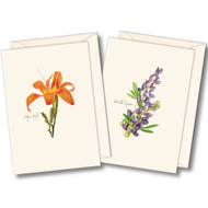 Earth Sky + Water - Wildflower Assortment Notecard Set - 8 Blank Cards with Envelopes (4 each of 2 styles)