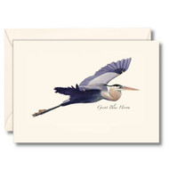 Earth Sky + Water - Great Blue Heron in Flight Notecard Set - 8 Blank Cards with Envelopes