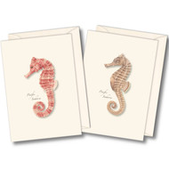 Earth Sky + Water - Pacific Seahorses Notecard Set - 8 Blank Cards with Envelopes (4 each of 2 styles)