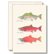 Earth Sky + Water - Salmon Trio Notecard Set - 8 Blank Cards with Envelopes