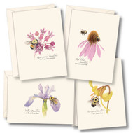 Earth Sky + Water - Bumblebee Assortment Notecard Set - 8 Blank Cards with Envelopes (2 each of 4 styles)