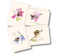 Earth Sky + Water - Spring Bee Assortment Notecard Set - 8 Blank Cards with Envelopes (2 each of 4 styles)