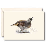 Earth Sky + Water - California Quail Notecard Set - 8 Blank Cards with Envelopes
