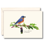 Earth Sky + Water - Bluebird on Pokeweed Notecard Set - 8 Blank Cards with Envelopes