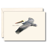 Earth Sky + Water - Brown Pelican in Flight Notecard Set - 8 Blank Cards with Envelopes