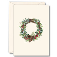 Earth Sky + Water - Winter Wreath Notecard Set - 8 Blank Cards with Envelopes