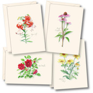 Earth Sky + Water - Garden Favorites Assortment Notecard Set - 8 Blank Cards with Envelopes (2 each of 4 styles)