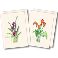 Earth Sky + Water - Calla Lily Assortment Notecard Set - 8 Blank Cards with Envelopes (4 each of 2 styles)