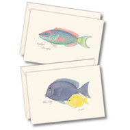 Earth Sky + Water - Reef Fish Assortment Notecard Set - 8 Blank Cards with Envelopes (4 each of 2 styles)