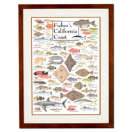 Earth Sky + Water - Fishes of the California Coast - Double-matted Posters with Honey Frame