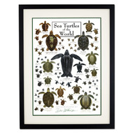Earth Sky + Water - Sea Turtles of the World - Double-matted Posters with Black Frame
