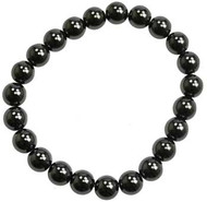 Hematite Power Stone Stretch Bracelet with 1/4" Round Beads, One Size Fits Most