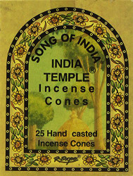 India Temple Incense - Song of India Cones - Box of 25